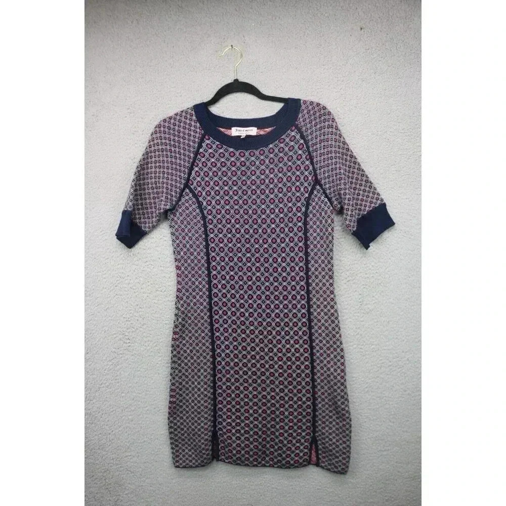 Juicy Couture Short Sleeve Diamond Print Sweater Dress-Size‎ Large-Short